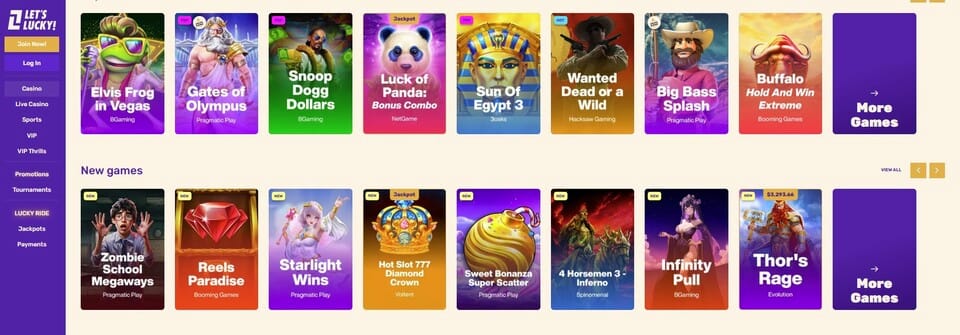 Gambling review site - Lets Lucky
